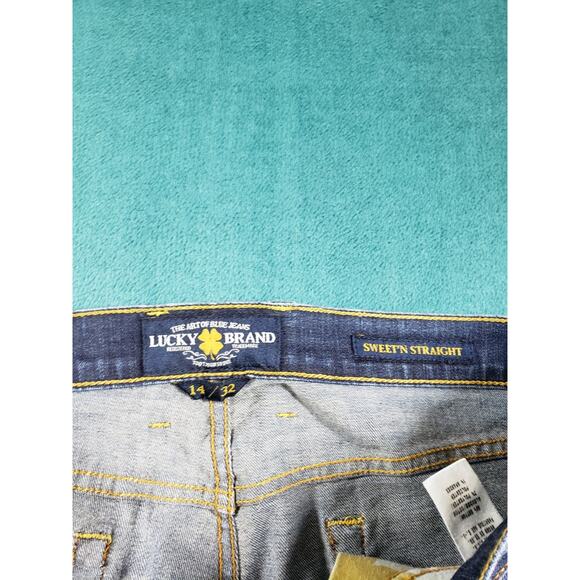 Lucky Brand Jeans Size 14 Womens Blue Stretch Pant Mid Rise Sweet and Straight - Picture 3 of 13